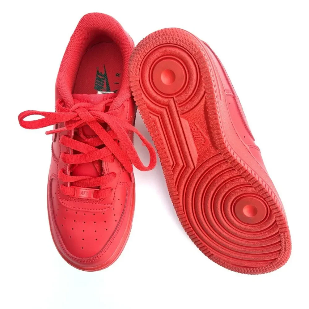 Nike Air Force 1 Youth Size 5Y Triple Red Low Top Sneakers Casual Shoes